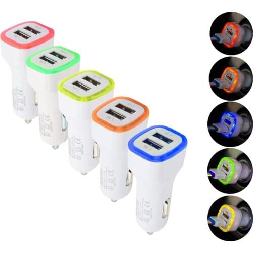 ZUCZUG New Arrival 5V 2.1A+1A Dual 2 USB Port LED Car Charger Adapter for Universal Smart Phone Tablet