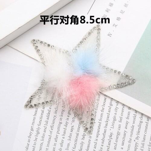 1Pcs Coloured Sparkling Rhinestone Five-pointed Star Tassel Clothes Patches Patches for Clothing Appliques Iron-on stickers