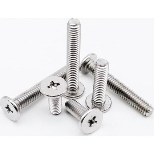 10/50X CM M1.4 M1.6 M2 M2.5 M3 M4 M5 M6 304 A2 Stainless Steel Cross Phillips Ultra Thin Flat Wafer Head Screw Bolt High Quality