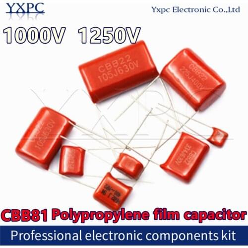 10PCS pitch 10mm 15mm 1000V 1250V CBB81 Polypropylene film capacitor 103J 183J 222J 392J 472J 562J 682J 822J 10NF 2.2NF 3.9NF