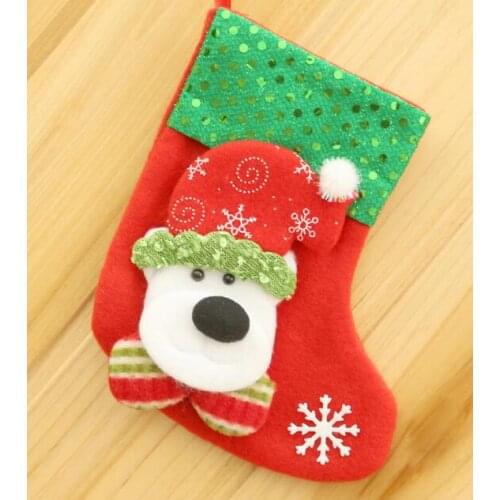400 pcs Mini Christmas Stockings Socks Santa Claus Candy Gift Bag Xmas Tree Decor Festival Party Ornament