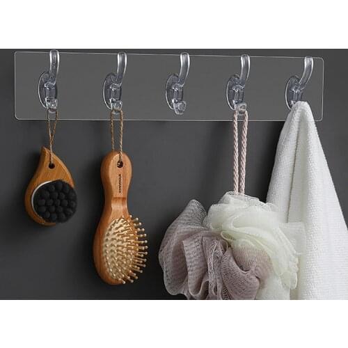 Hooks Over The Door 5 Hooks Home Bathroom Organizer Rack Clothes Coat Hat Towel Hanger New Bathroom Kitchen Accessories Holder