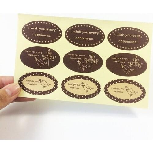 90pcs/Lot Pigeon 'I WISH YOU' Ellipse seal Sticker for Handmade Products kawaii Gift sealing sticker Students' DIY label