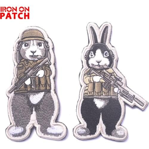 Anime Cat One Tactics Patch Peggy And Botasky funny Badge The 12 Chinese Zodiacs Armband bunny Military Patch For Clothes
