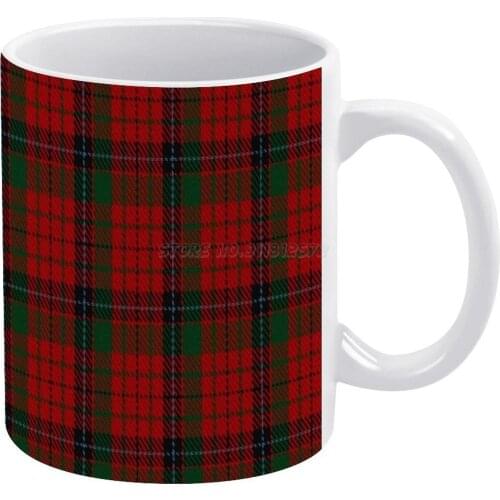 Nicolson MacNicol Clan / Family Tartan White Mug New Good Quality Print Mug 11 Oz Coffee Cup Total Tartan Blue Green Brown Whit