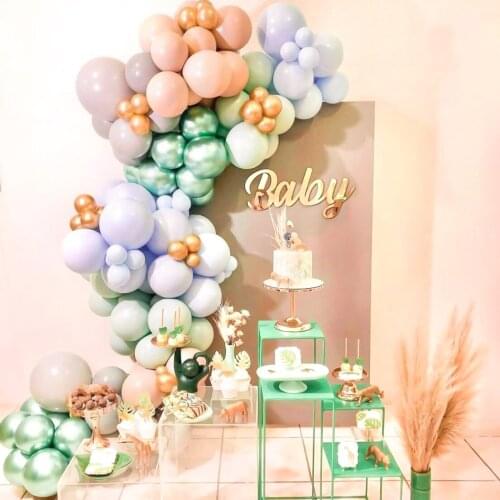112pcs Avocado Green Latex Balloons Garland Arch Chain Jungle Theme Kids Birthday Party Baby Shower Wedding Decorations Supplies