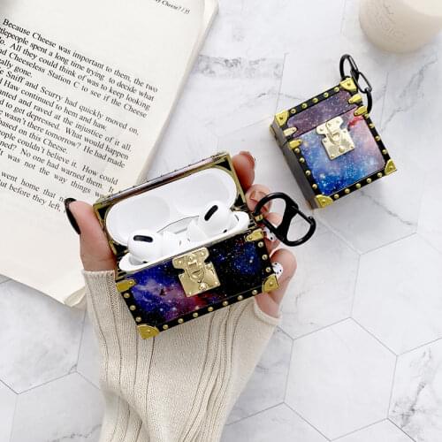 Square Starry Sky Luxury Earphone Case For Airpods 3Pro Wireless Bluetooth Headphone Charging Box for airpods 2 Protective Cover