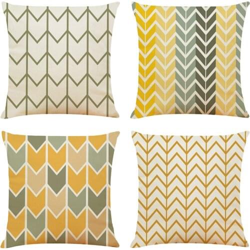 Check Print Cushion Cover Decorative Pillows Cartoon Seat Cushions Home Decor Flax Throw Pillow Sofa Pillowcase