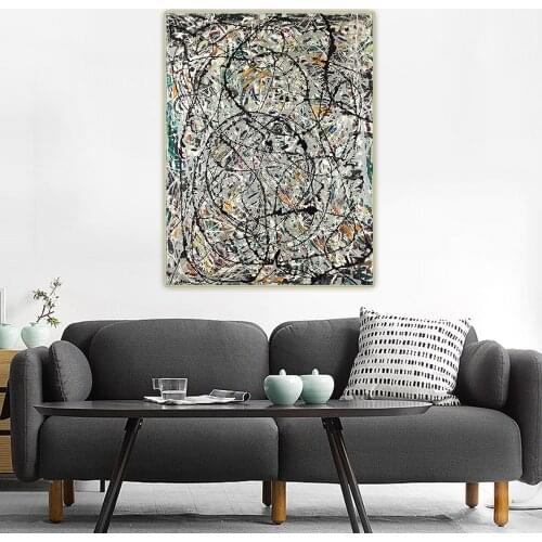 Jackson Pollock《Watery Paths》Abstract Canvas Oil Painting Artwork Poster Picture Wall Hanging Decor Home Living Room Decoration