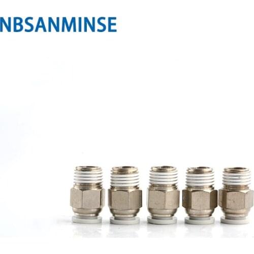 NBSANMINSE Air Pipe Fitting M5 1/8 1/4 3/8 1/2 Male Thread Push In Joint Air Gas Connector Quick Fittings Pneumatic Push Hose