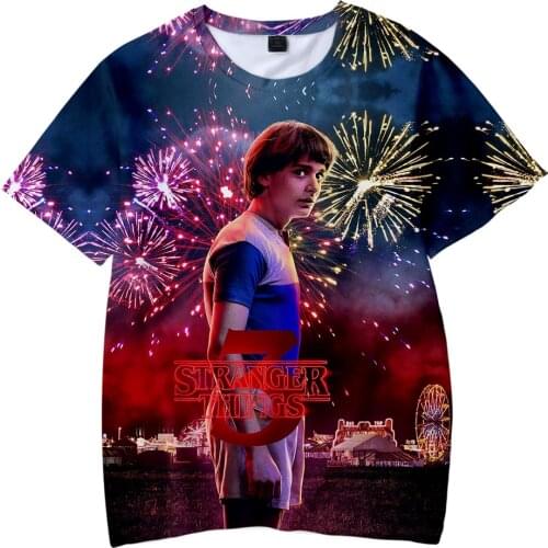 Fashion 3D Print Stranger things t shirt Children T-shirt Boy/Girl Hip Hop Harajuku 3D Stranger things Kids Tops Oversized Tees