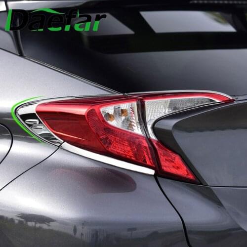 Daefar ABS Chrome Rear Lights Lamps Decoration Trim for Toyota C-HR CHR C HR 2016 2017 2018 2019 2020 Accessories