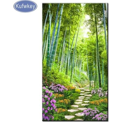 80x160cm diamond mosaic landscape cross-stitch embroidery diamond painting full square round resin drill 5d puzzle Bamboo road