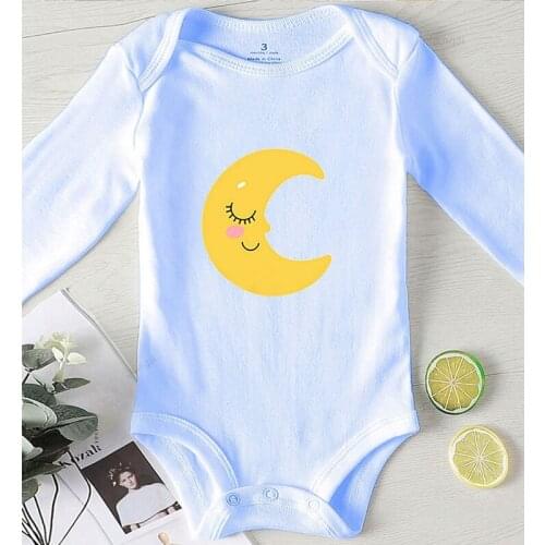Cotton Clothing for Babies Kids Summer Clothes Baby Boy Rompers Infant Shower Gifts Moon Print Winter Children Jumpsuits