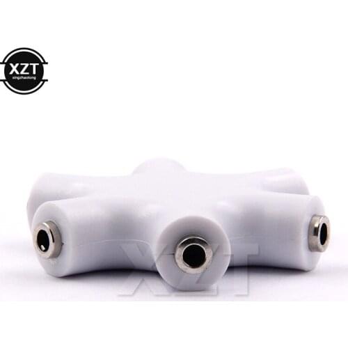 Hotest Sale White Black 3.5mm Headphone Earphone Audio Splitter 1 Male to 2 3 4 5 Female Audio Splitter Cable Extension Cold