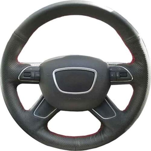 Car Steering Wheel Cover For Audi Q7 2012-2015 Q3 Q5 2013-2016 A4 (B8) 2014 2015 A6 (C7) Customize DIY Steering Wrap Microfiber