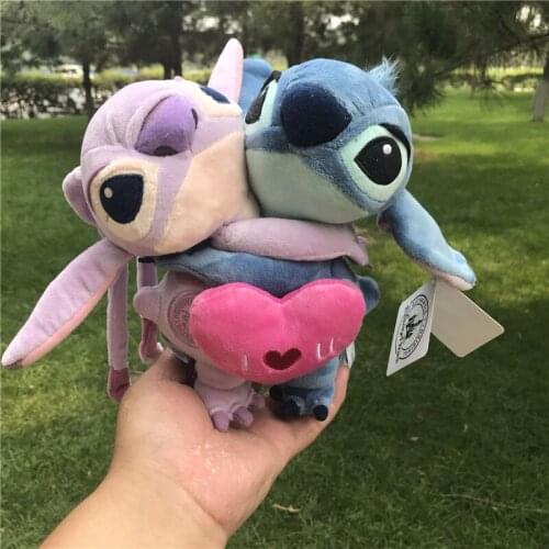 Disney Kawaii Lilo & Stitch Stuffed Plush Toys Cartoon Anime Stitch and Angel Plush Toys Funny Gifts for Kids Gilrs