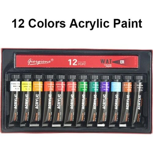 Acrylic Paint Set 12 Colors 12ml Non-Toxic Rich Pigments Paints Sets for Artists