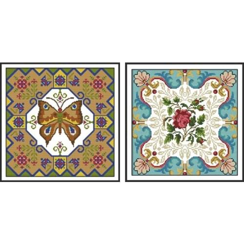 Rose Heart Patterns DIY Needlework Sets Counted Cross Stitch Kits 14ct Printed Fabric 11ct Beautiful Butterfly Embroidery Kits