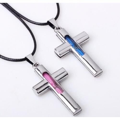 NEW Fashion Leather Lovers' Necklace Vintage Cross Chain Pendant Charm Necklace Valentine Day Gift Women Men Leather Jewelry