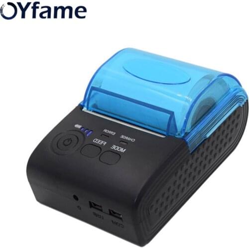 OYfame 58MM Protable Thermal Receipt Printer Bluetooth Ticket Bill Label Mini Thermal Printing Machine For Receipt QR Code Print