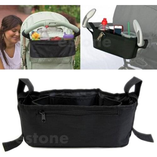 Stroller Drink Parent Tray Pram Console Organizer bag Double Cup Holder Phone Jogger