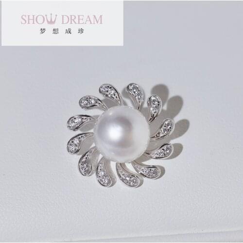 SHOWDREAM S925 Silver Zircon Natural Seawater Pearl For Women Pendants Charm Jewelry Gifts