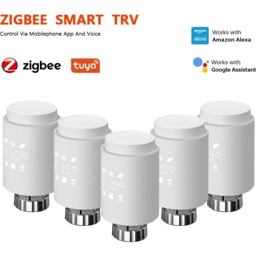 Tuya Smart ZigBee 3.0 Radiator Actuator Programmable Thermostat Thermostatic Radiator Valve Temperature Controller Support Alexa