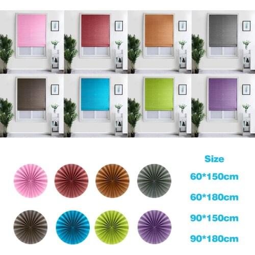 Self-Adhesive Pleated Blinds Curtains Half Blackout Bathroom Windows Curtains Shades Balcony Living Room Home Window Decor
