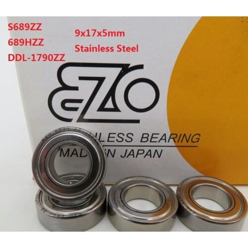 10pcs/lot S689ZZ 689HZZ DDL-1790ZZ 9x17x5 mm EZO Stainless Steel bearing deep groove ball bearing 9*17*5