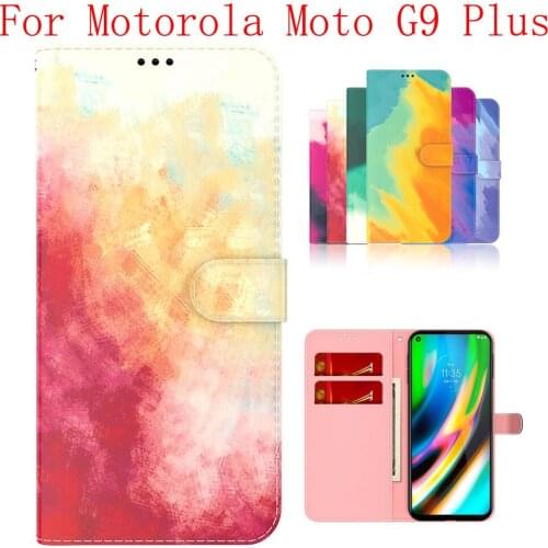 Sunjolly Case for Motorola Moto G9 Plus Wallet Stand Flip PU Phone Case Cover coque capa Motorola Moto G9 Plus Case Cover