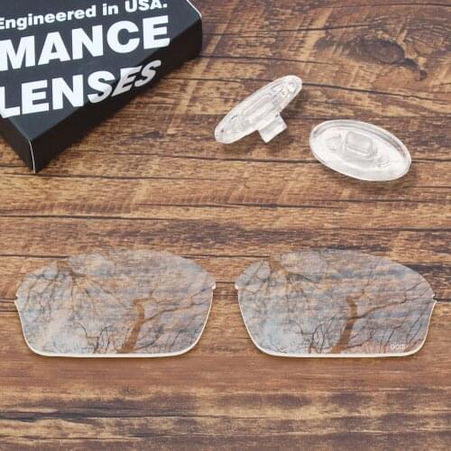 ToughAsNails Resist Seawater Corrosion Clear Mirrored Replacement Lens &Clear Nose Pads for Oakley Half Wire 2.0 Sunglasses