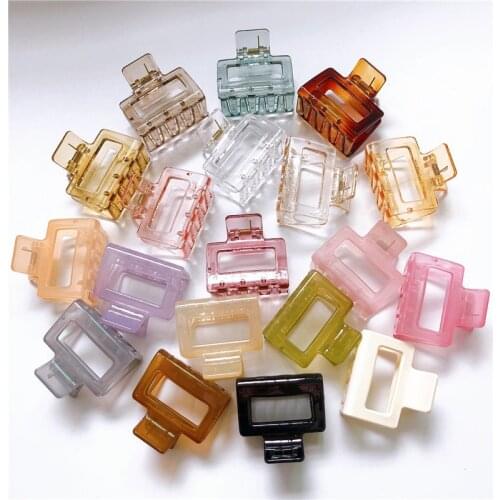 Vintage Transparent Hollow Hair Claw For Women Hair Clip Square Fashion Hair Crab Clamp Geometric Accessories Hairgrip Hot Sale