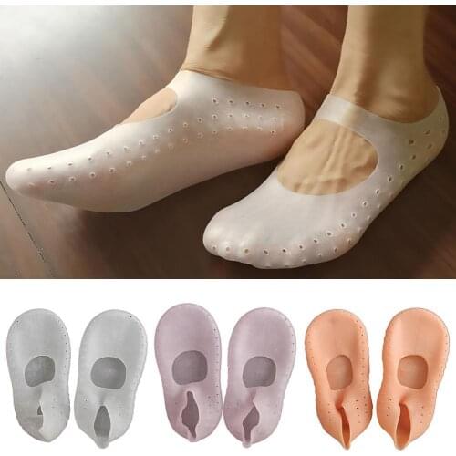 1 Pair Silicone Foot Chapped Care Tool Moisturizing Gel Heel Socks Cracked Skin Care Protector Pedicure Health Monitors Massager