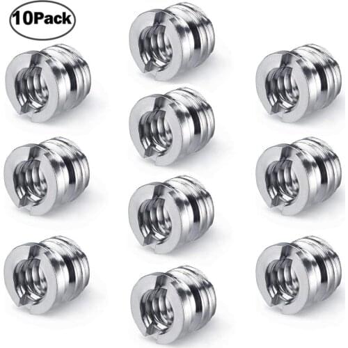 10 Pcs Camera 1/4"-20 to 3/8"-16 Reducer Bushing Convert Screw Adapter Monopod Tripod Ballhead Stand Video Light DSLR SLR