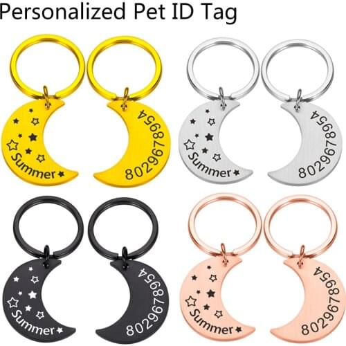 Dog Tag Personalized Pet Puppy Cat ID Tag Engraved Custom Dog Collar Accessories Customized Address Name Tag for Dogs Cats