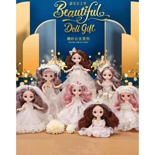 BjD 16CM Doll 13 Movable Joints Casual Fashion Princess Clothes Suit Accessories Nude Decoration Multicolor Hair Girl Gift Toy