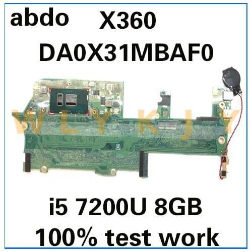 DA0X31MBAF0 907560-601 916787-601 for HP Spectre 13-W X360 13-W010CA 13-W notebook motherboard CPU I5 7200U 8GB 100% test