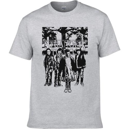 American TV Series Strange Story Surrounding Stranger Things Short Sleeve Cotton T Shirt Men Thriller Funny Humorous Tops Tees