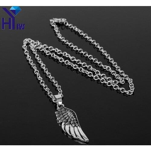 HEYu Fashion Jewellery Angel Wings Supernatural Chain Choker Steampunk Gothic Friendship Feather Vintage Pendent Necklace