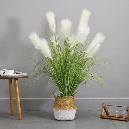 5 Heads Large Artificial Reed Tropical Plants Green Onion Grass Arrangement Home Garden Wedding Living Room Decor Setaria 100 Cm