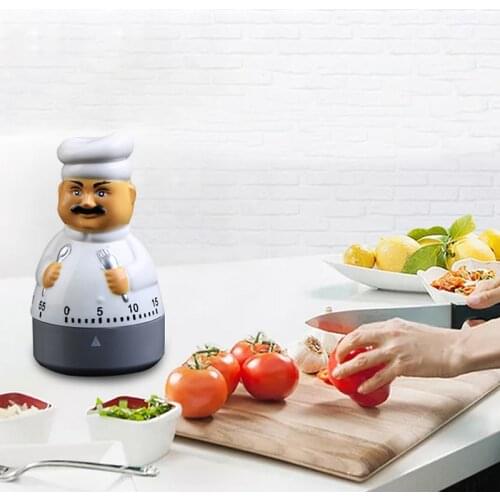 Kitchen Knife Fork Chef Timer Dial Alarm Home Baking Tools Plastic 60 Minutes Clock Electronic Cooking Kitchen Timer Assistant