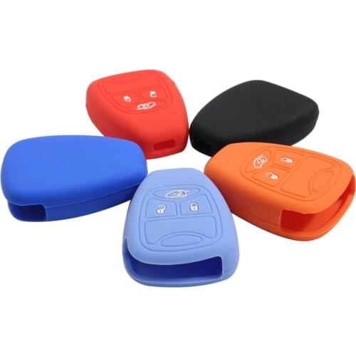 Kutery 10PCS Remote Coloful Silicone Key Cover 3 BTN For Jeep Grand Cherokee KK Compass Liberty KJ For Chrysler 300c Protection
