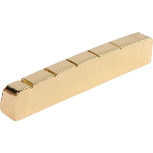 42mm Slotted Brass Metal String Nut for 6-String LP Electric Bass Guitar