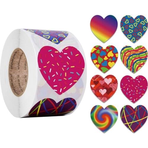 Love Heart Valentines Day decoration Stickers Scrapbooking DIY Gift Label Sealing Sticker Birthday Party Stationery Sticker