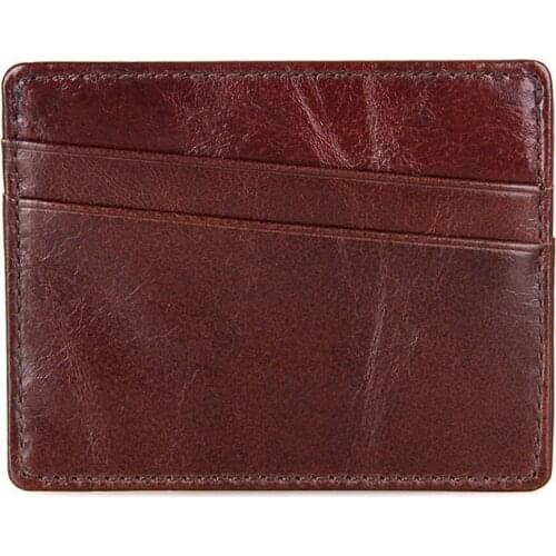 1 Piece Genuine Leather New Men Credit Card Holder Slim Wallet Luxury Card Holder Brand Business Card Id Holder Case