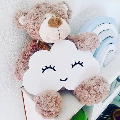 INS Rabbit Clouds Wall Stickers for Kids Room Baby Bedroom Wall Sticker Home Decoration Wooden-Plastic Decorative Photo Props