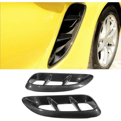 Fit For Porsche 718 Cayman / Boxster 2016-2020 Carbon Fiber Fender Trim Side Vent Grille Car Accessories