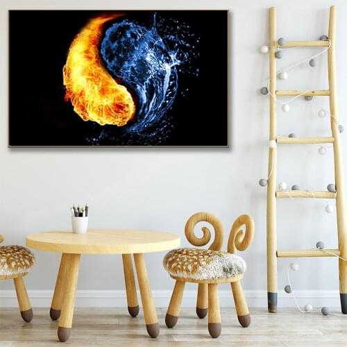 HD Printed Posters Ice Snow Taiji Diagram Canvas Painting Picture Wall Art Poster and Printing for Living Room Abstract Lanscape