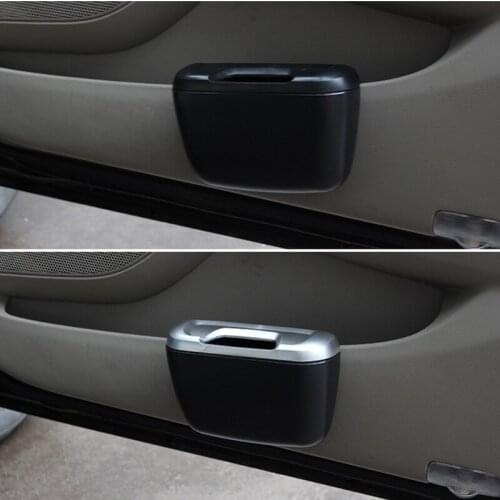 Portable Car Rubbish Container with Lid ABS Small Rubbish Bin Organizer Suitable for Car Home Office 23GC